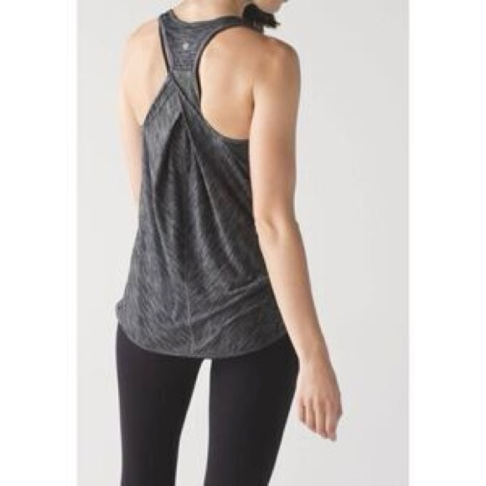 Lululemon Essential Dark Blue Heather Racerback Tank Top Womens Size 4 Workout